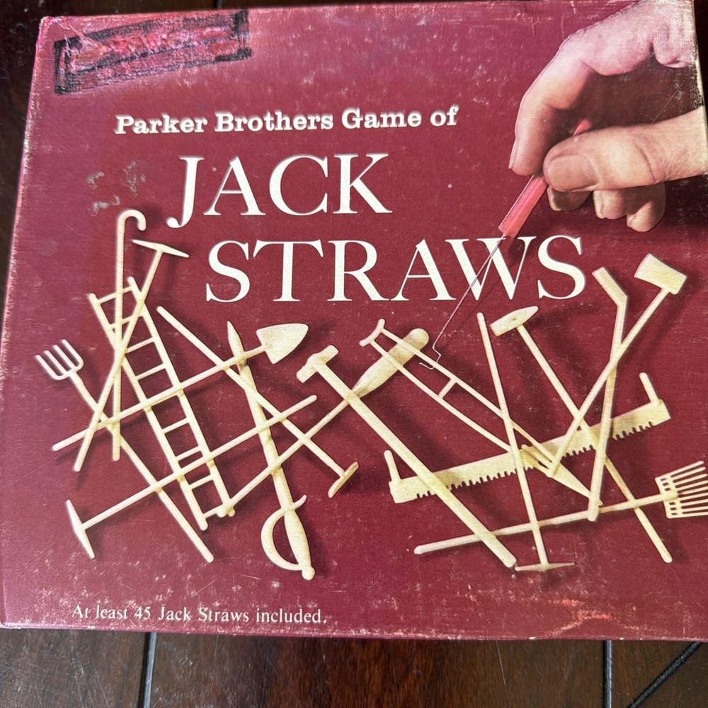 1970's Parker Brothers Game of Jack Straws #78 - 49 Pieces plus Hook Vintage